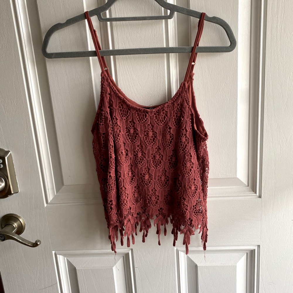 Crocheted cropped tank